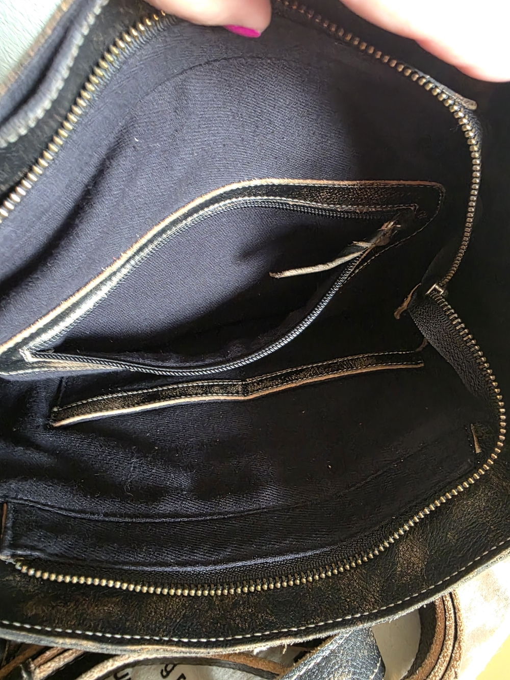 BED|STU Distressed Black Rockababy Shoulder Bag with Tassel Accents - Picture 6 of 9